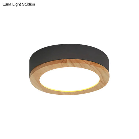 DecorBites™ DecorBites™ Kids Drum Ceiling Light with Wood and Acrylic Shade - Ideal Bedroom Flush Mount Fixture