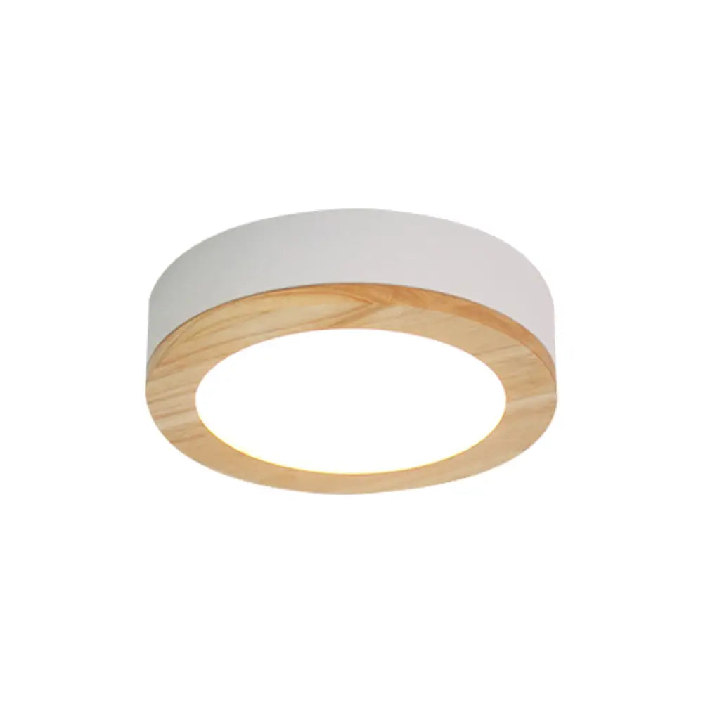 DecorBites™ DecorBites™ Kids Drum Ceiling Light with Wood and Acrylic Shade - Ideal Bedroom Flush Mount Fixture