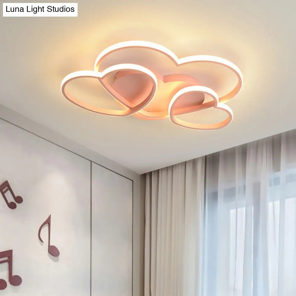 DecorBites™ DecorBites™ Kids Heart Design Ceiling Light Fixture - Acrylic Semi Flush Mount for Children's Bedroom