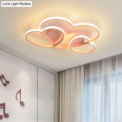 DecorBites™ DecorBites™ Kids Heart Design Ceiling Light Fixture - Acrylic Semi Flush Mount for Children's Bedroom