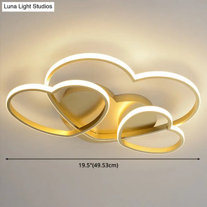 DecorBites™ DecorBites™ Kids Heart Design Ceiling Light Fixture - Acrylic Semi Flush Mount for Children's Bedroom