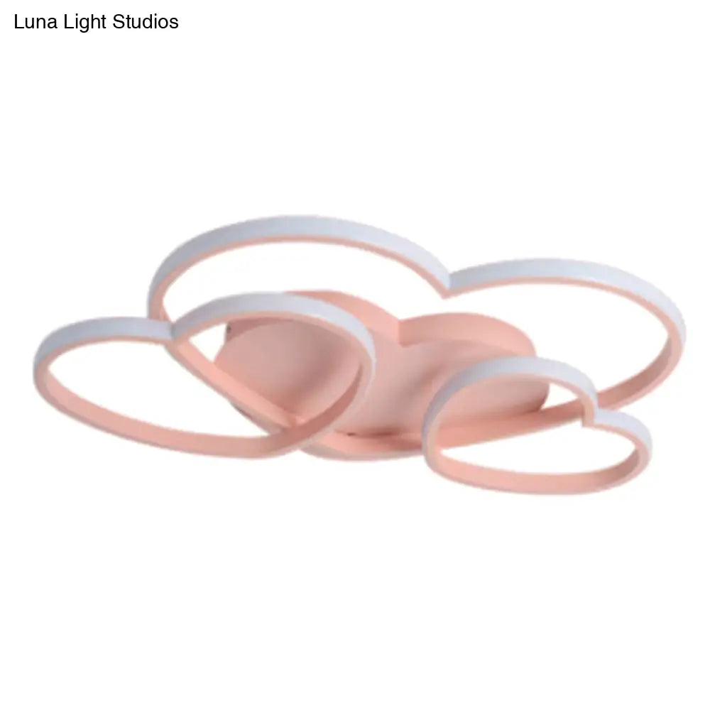 DecorBites™ DecorBites™ Kids Heart Design Ceiling Light Fixture - Acrylic Semi Flush Mount for Children's Bedroom