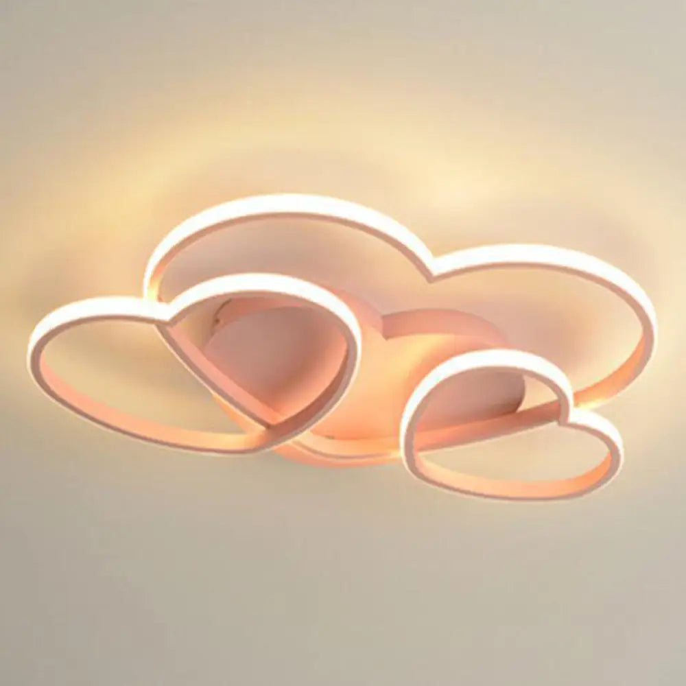 DecorBites™ DecorBites™ Kids Heart Design Ceiling Light Fixture - Acrylic Semi Flush Mount for Children's Bedroom