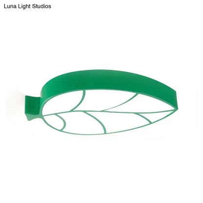 DecorBites™ DecorBites™ Kid's Leaf LED Ceiling Lamp - Cartoon Acrylic Metal Flush Mount Light