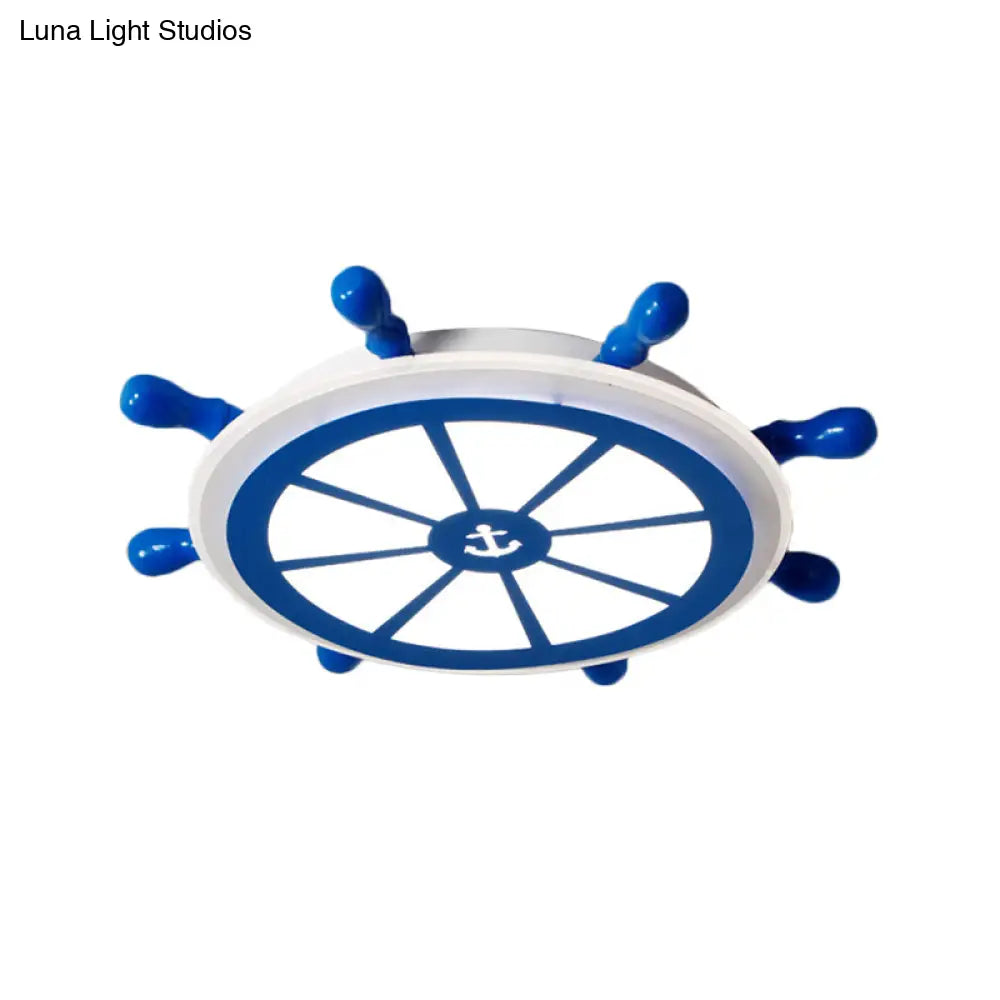 DecorBites™ DecorBites™ Kids LED Blue Flush Ceiling Light Fixture for Kindergarten - Acrylic Rudder Flushmount Lighting