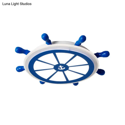 DecorBites™ DecorBites™ Kids LED Blue Flush Ceiling Light Fixture for Kindergarten - Acrylic Rudder Flushmount Lighting