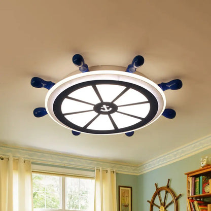 DecorBites™ DecorBites™ Kids LED Blue Flush Ceiling Light Fixture for Kindergarten - Acrylic Rudder Flushmount Lighting