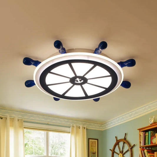 DecorBites™ DecorBites™ Kids LED Blue Flush Ceiling Light Fixture for Kindergarten - Acrylic Rudder Flushmount Lighting