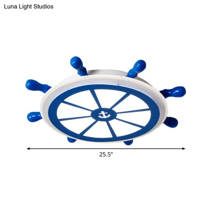 DecorBites™ DecorBites™ Kids LED Blue Flush Ceiling Light Fixture for Kindergarten - Acrylic Rudder Flushmount Lighting