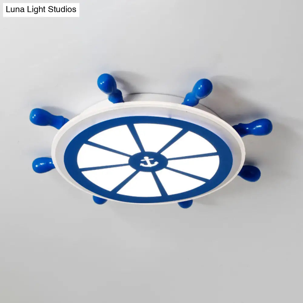 DecorBites™ DecorBites™ Kids LED Blue Flush Ceiling Light Fixture for Kindergarten - Acrylic Rudder Flushmount Lighting