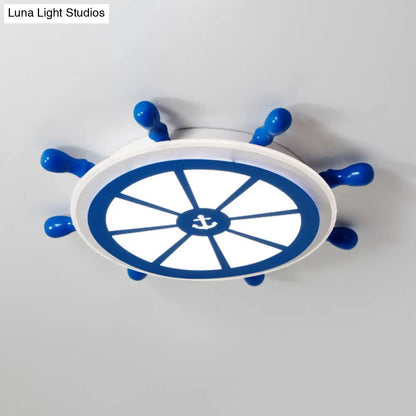 DecorBites™ DecorBites™ Kids LED Blue Flush Ceiling Light Fixture for Kindergarten - Acrylic Rudder Flushmount Lighting