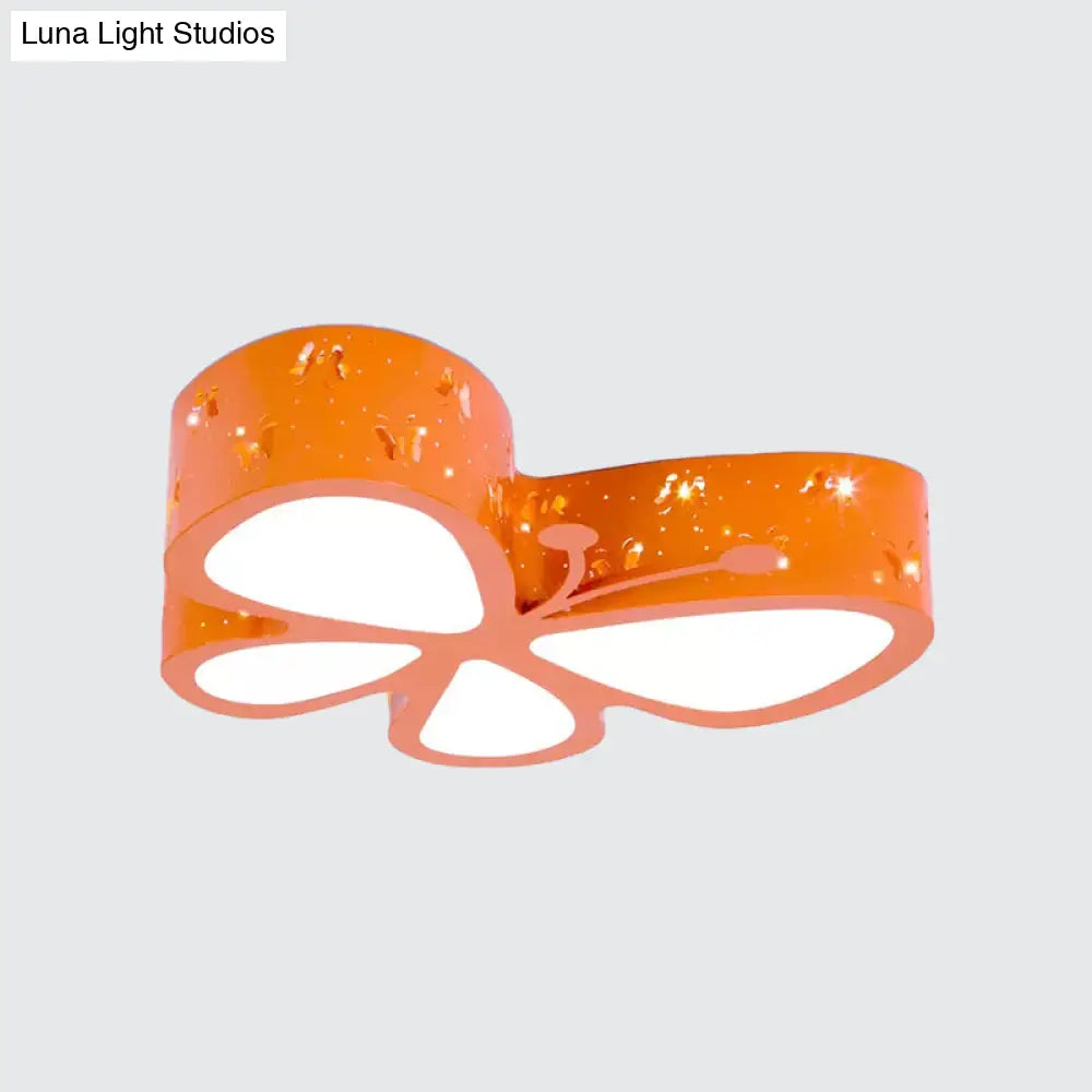 DecorBites™ DecorBites™ Kids LED Butterfly Ceiling Light - Acrylic Flush Mount, Pink/Blue/Orange with Warm/White Light