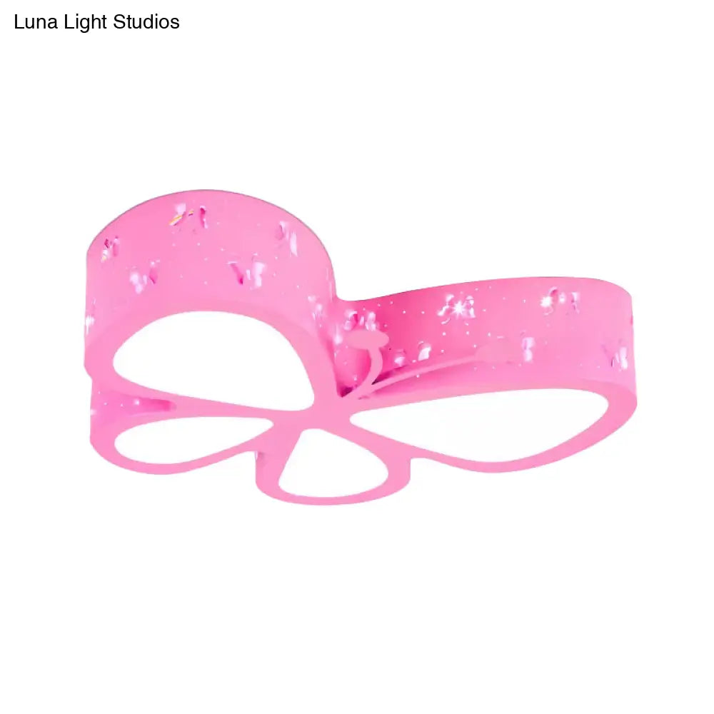 DecorBites™ DecorBites™ Kids LED Butterfly Ceiling Light - Acrylic Flush Mount, Pink/Blue/Orange with Warm/White Light