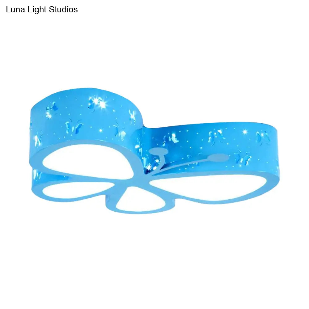 DecorBites™ DecorBites™ Kids LED Butterfly Ceiling Light - Acrylic Flush Mount, Pink/Blue/Orange with Warm/White Light