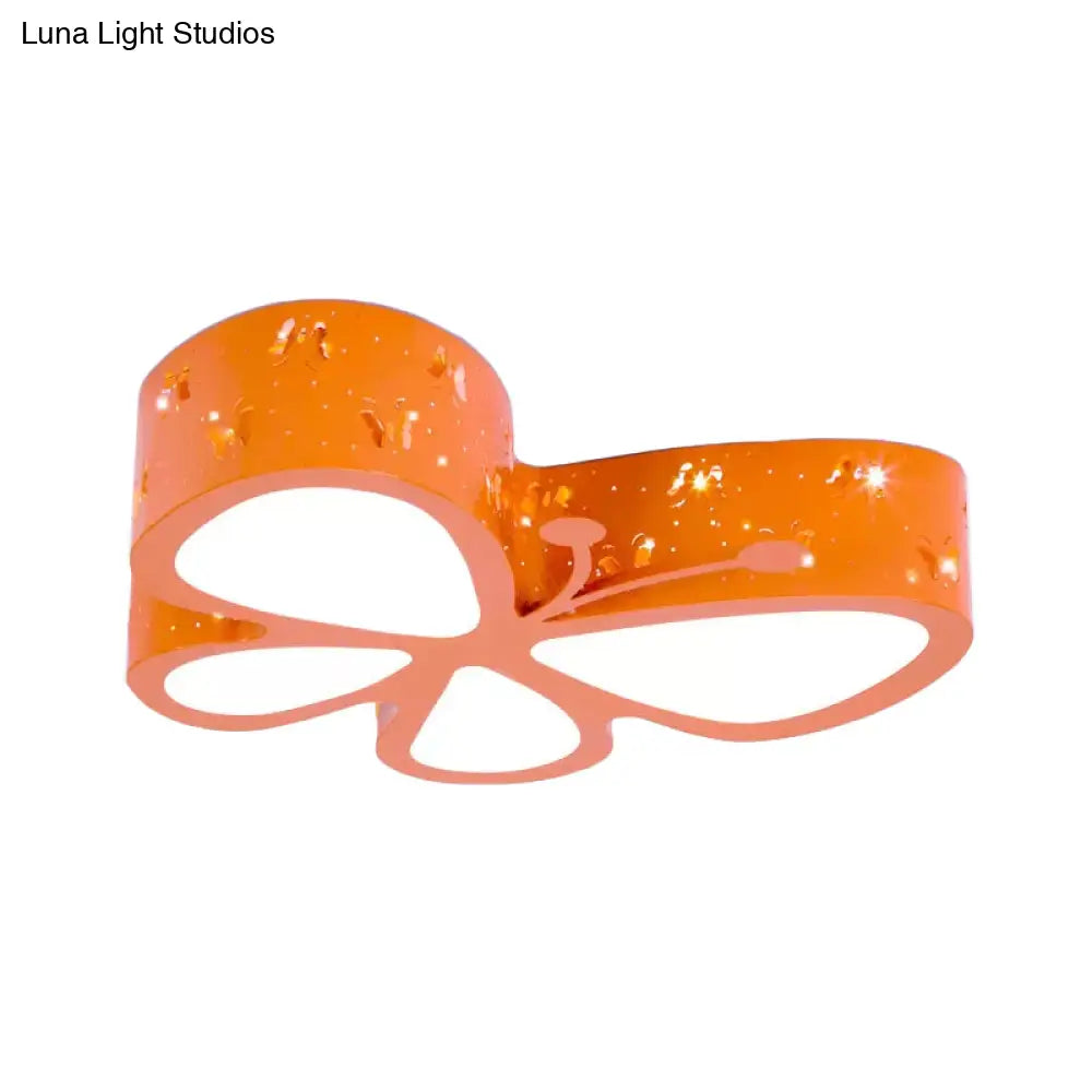 DecorBites™ DecorBites™ Kids LED Butterfly Ceiling Light - Acrylic Flush Mount, Pink/Blue/Orange with Warm/White Light