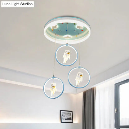 DecorBites™ DecorBites™ Kids LED Ceiling Light with Princess/Astronaut Theme - Pink/Blue Flush Mount Circle Lamp