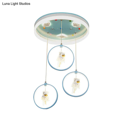DecorBites™ DecorBites™ Kids LED Ceiling Light with Princess/Astronaut Theme - Pink/Blue Flush Mount Circle Lamp