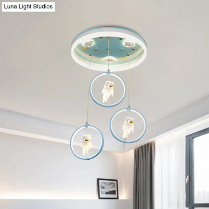 DecorBites™ DecorBites™ Kids LED Ceiling Light with Princess/Astronaut Theme - Pink/Blue Flush Mount Circle Lamp