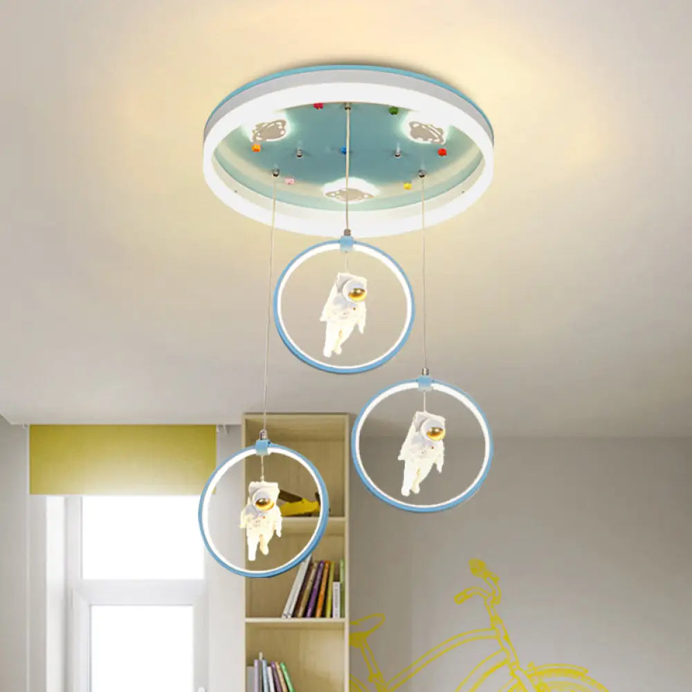 DecorBites™ DecorBites™ Kids LED Ceiling Light with Princess/Astronaut Theme - Pink/Blue Flush Mount Circle Lamp