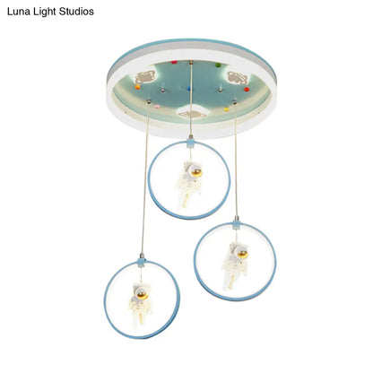 DecorBites™ DecorBites™ Kids LED Ceiling Light with Princess/Astronaut Theme - Pink/Blue Flush Mount Circle Lamp