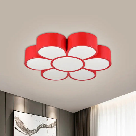 DecorBites™ DecorBites™ Kid's LED Flower Ceiling Light Fixture: Acrylic Flush Mount Lighting in Red/Yellow/Green