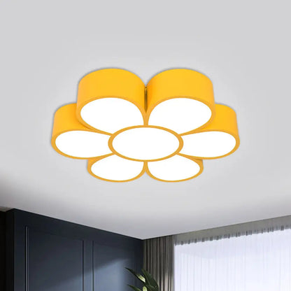 DecorBites™ DecorBites™ Kid's LED Flower Ceiling Light Fixture: Acrylic Flush Mount Lighting in Red/Yellow/Green
