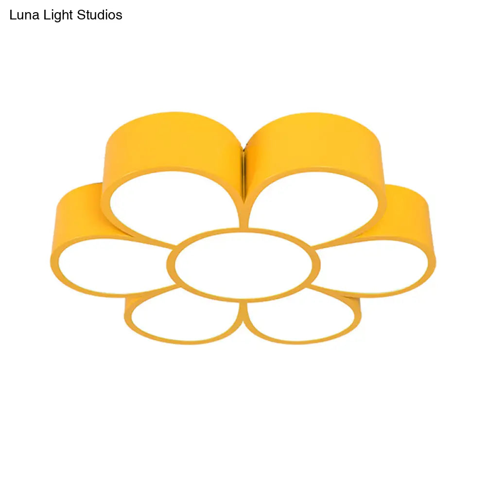 DecorBites™ DecorBites™ Kid's LED Flower Ceiling Light Fixture: Acrylic Flush Mount Lighting in Red/Yellow/Green