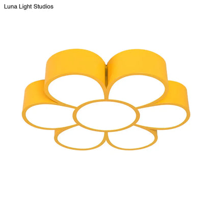 DecorBites™ DecorBites™ Kid's LED Flower Ceiling Light Fixture: Acrylic Flush Mount Lighting in Red/Yellow/Green