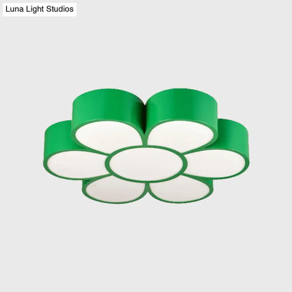 DecorBites™ DecorBites™ Kid's LED Flower Ceiling Light Fixture: Acrylic Flush Mount Lighting in Red/Yellow/Green
