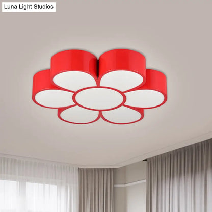 DecorBites™ DecorBites™ Kid's LED Flower Ceiling Light Fixture: Acrylic Flush Mount Lighting in Red/Yellow/Green