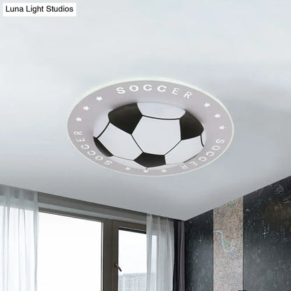 DecorBites™ DecorBites™ Kids LED Flush Mount Spotlight: 16.5"/20.5" Black/Blue Football Ceiling Lamp with Acrylic Shade