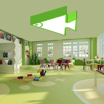 DecorBites™ DecorBites™ Kid's LED Flush Mount Triangle-Fish Ceiling Light - 18"/22" Wide - Pink/Green/Blue - Acrylic Shade