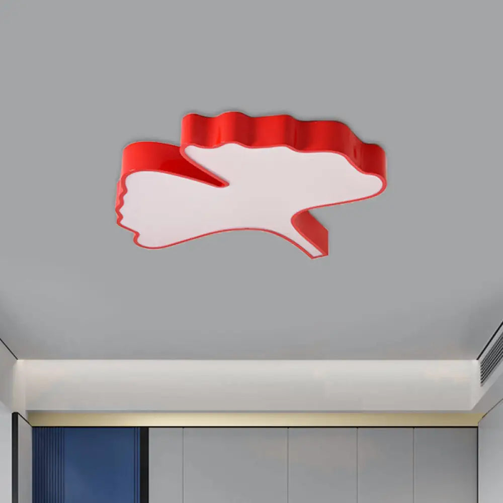 DecorBites™ DecorBites™ Kids' LED Red Cartoon Ginkgo Leaf Flushmount Ceiling Light with Acrylic Lampshade