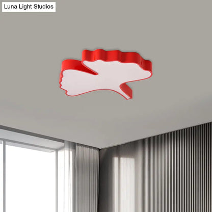 DecorBites™ DecorBites™ Kids' LED Red Cartoon Ginkgo Leaf Flushmount Ceiling Light with Acrylic Lampshade