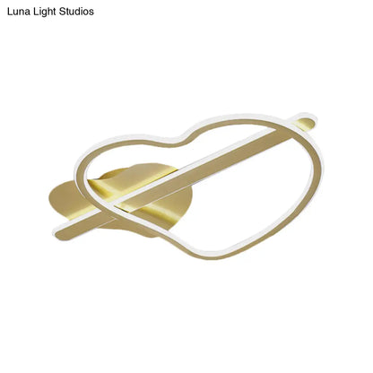 DecorBites™ DecorBites™ Kids Loving Heart Metal Flush Mount Light in Gold/Coffee LED Ceiling Lighting for Bedroom - Warm/White Light