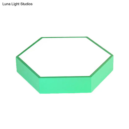 DecorBites™ DecorBites™ Kids' Metal Acrylic Hexagon Flush Ceiling Light  - Simple LED Lamp for Living Room