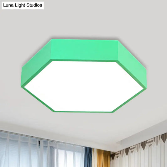 DecorBites™ DecorBites™ Kids' Metal Acrylic Hexagon Flush Ceiling Light  - Simple LED Lamp for Living Room