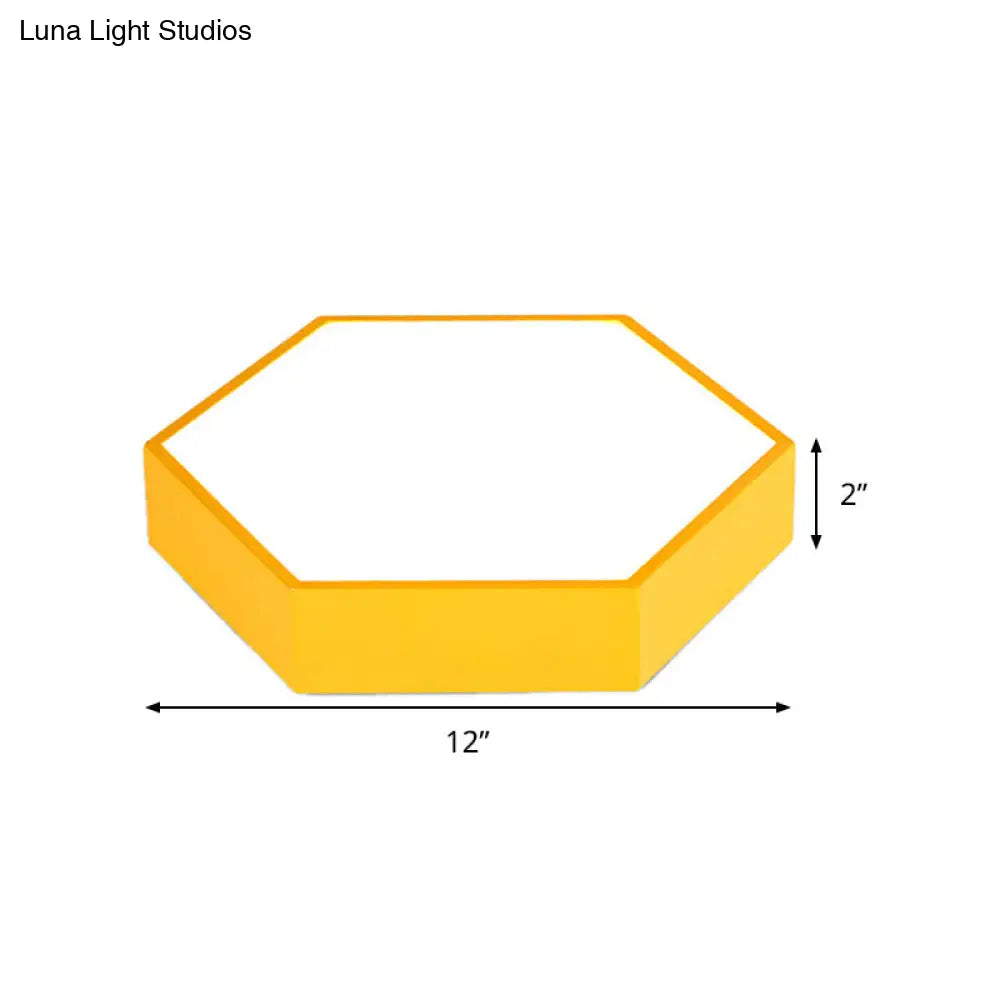 DecorBites™ DecorBites™ Kids' Metal Acrylic Hexagon Flush Ceiling Light  - Simple LED Lamp for Living Room