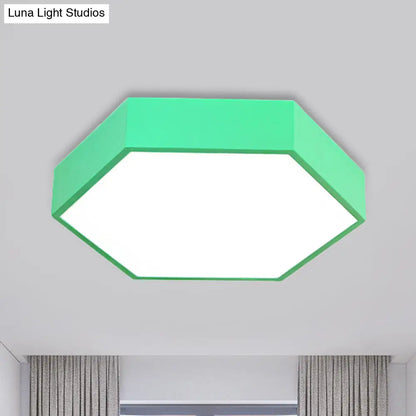 DecorBites™ DecorBites™ Kids' Metal Acrylic Hexagon Flush Ceiling Light  - Simple LED Lamp for Living Room