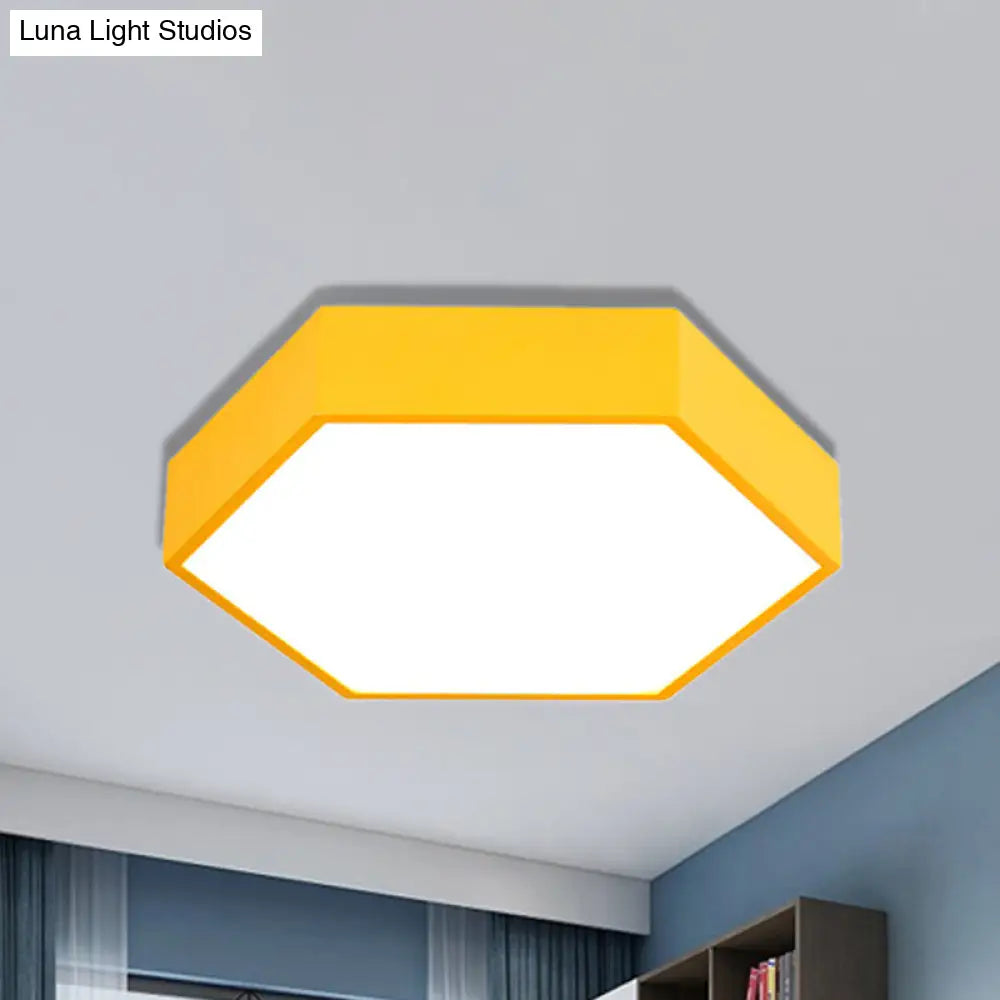 DecorBites™ DecorBites™ Kids' Metal Acrylic Hexagon Flush Ceiling Light  - Simple LED Lamp for Living Room