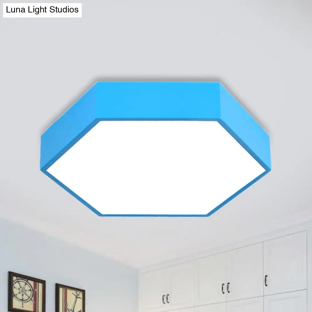DecorBites™ DecorBites™ Kids' Metal Acrylic Hexagon Flush Ceiling Light  - Simple LED Lamp for Living Room