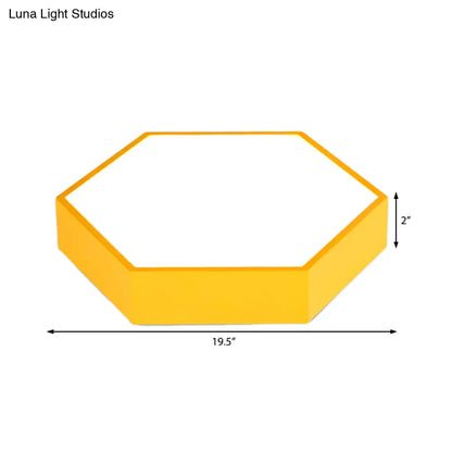 DecorBites™ DecorBites™ Kids' Metal Acrylic Hexagon Flush Ceiling Light  - Simple LED Lamp for Living Room