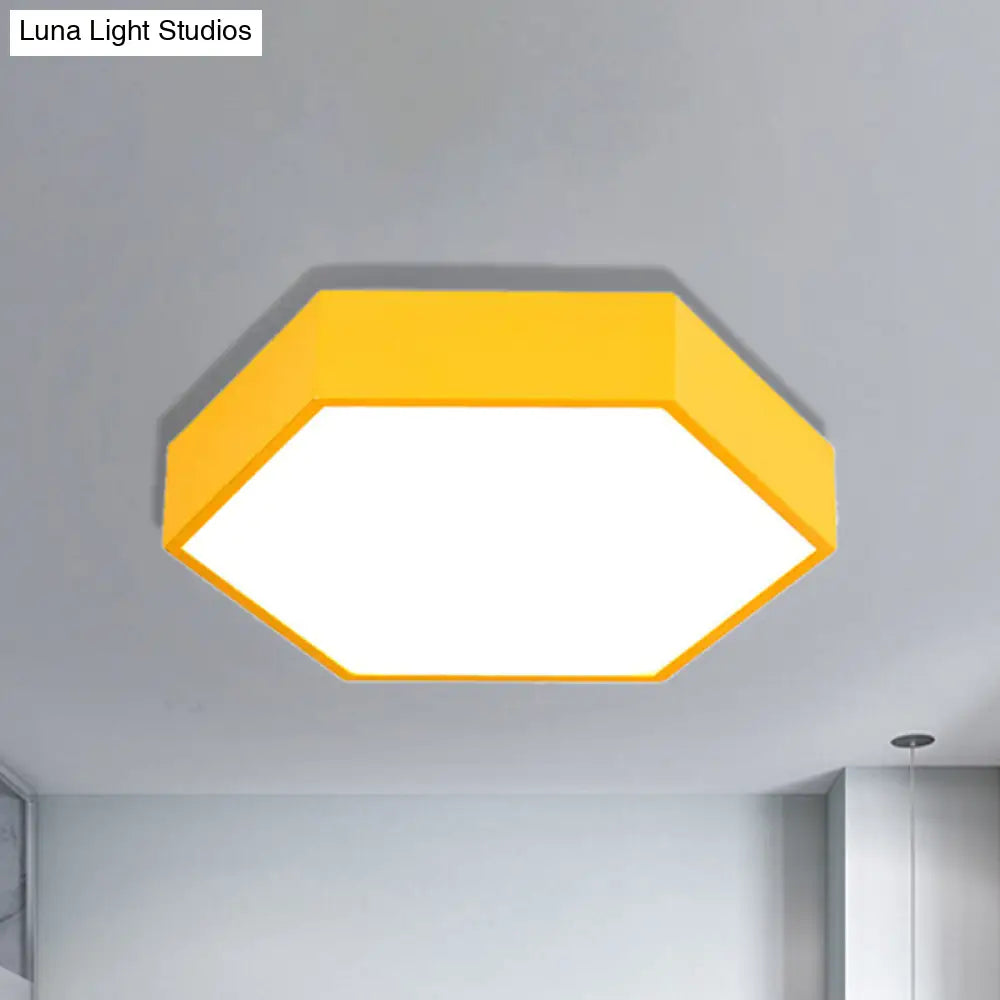 DecorBites™ DecorBites™ Kids' Metal Acrylic Hexagon Flush Ceiling Light  - Simple LED Lamp for Living Room