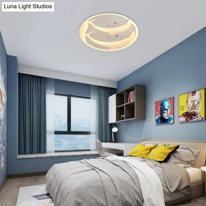 DecorBites™ DecorBites™ Kid's Room Dolphin LED Flush Ceiling Light in White