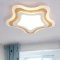 Kids Room LED Flush Mount with Creative Acrylic Light and Nautical Theme in Wood Finish - Flush Ceiling Light