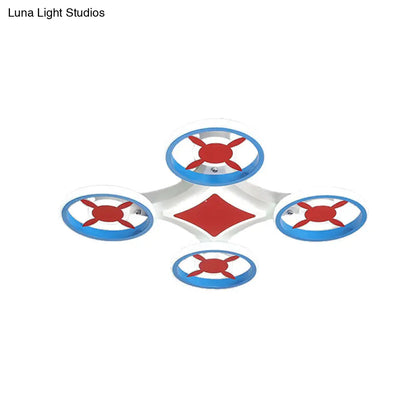 DecorBites™ DecorBites™ Kids Space Vehicle Ceiling Lamp: Blue and Red LED Flush Mount - Acrylic Metal Cartoon Light