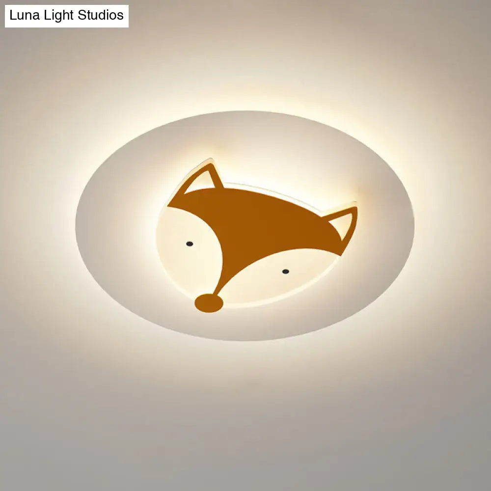 DecorBites™ DecorBites™ Kids Style Fox/Deer Child-Care Center Ceiling Lamp - Acrylic LED Flush Mount in Blue/Coffee with Warm/White Light