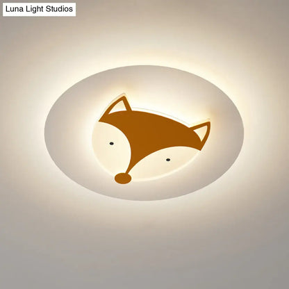 DecorBites™ DecorBites™ Kids Style Fox/Deer Child-Care Center Ceiling Lamp - Acrylic LED Flush Mount in Blue/Coffee with Warm/White Light