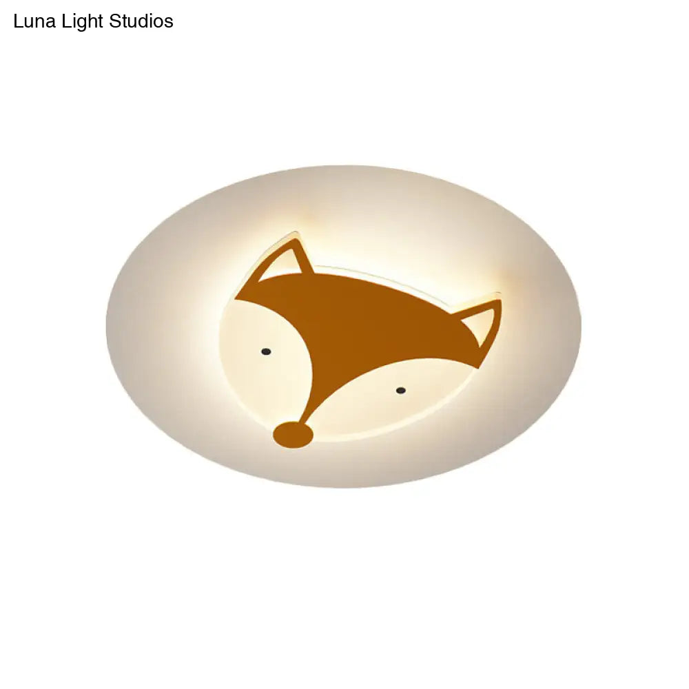 DecorBites™ DecorBites™ Kids Style Fox/Deer Child-Care Center Ceiling Lamp - Acrylic LED Flush Mount in Blue/Coffee with Warm/White Light