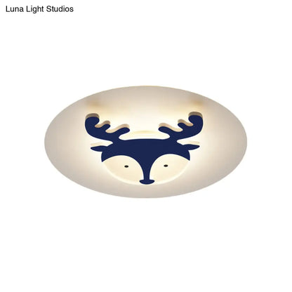 DecorBites™ DecorBites™ Kids Style Fox/Deer Child-Care Center Ceiling Lamp - Acrylic LED Flush Mount in Blue/Coffee with Warm/White Light